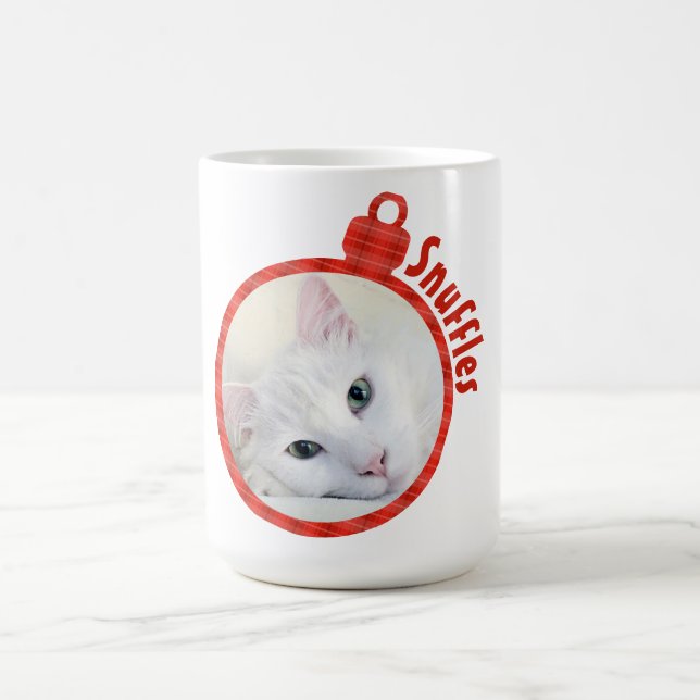 Mug de café rouge Plaid personnalisé - Ajouter vot (Centre)