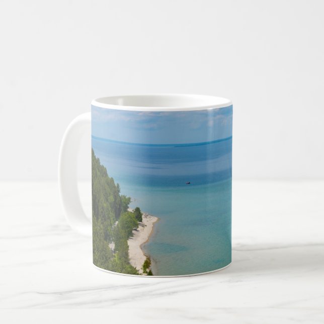 Mug de café Skyview de l'île Mackinac (Devant gauche)