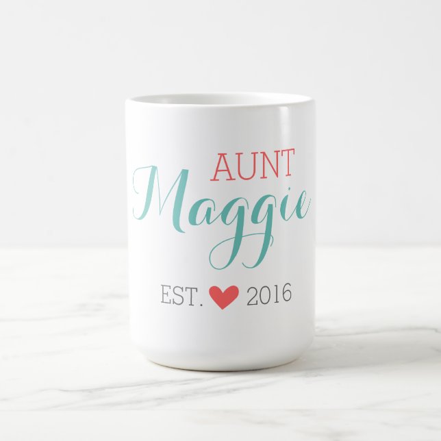 Mug de café Tante Monogramme Personnalisé (Centre)