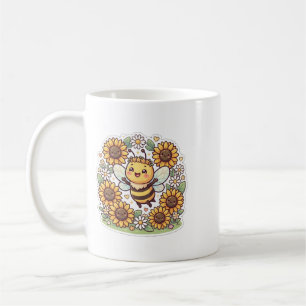 Mug de café tournesol abeille mignonne Kawaii