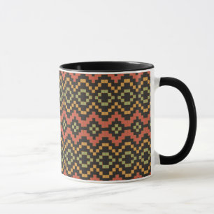 Mug de café tribal rouge vert égyptien