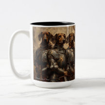 Mug de café, "Trois Chevaliers de chien" Tête mort