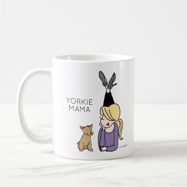 Mug de café Yorkie Mama personnalisé (Gauche)