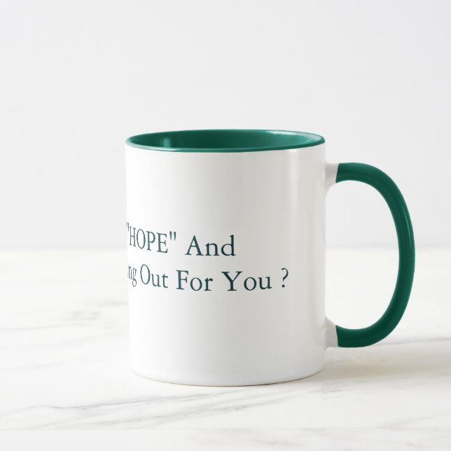 Mug de "CHANGEMENT" de 15 onces vert de "ESPOIR" et (Droite)