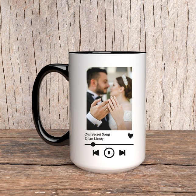 Mug de chansons personnalisées, cadeau d'anniversa (anniversary gift mug, birthday gift mug, music mug for him, music mug for her, custom song mug, )