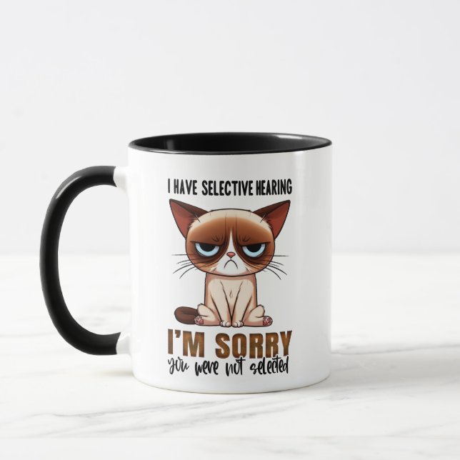 Mug de chat à oreille sélective - Citation sarcast (Gauche)