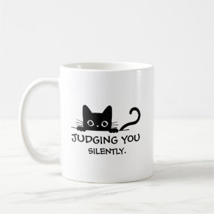 Mug de chat Noir Drôle - Vous Jugez Silencieusemen