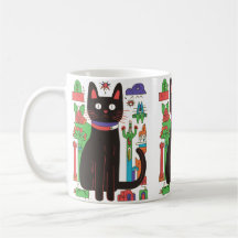Mug de chat noir joueuse