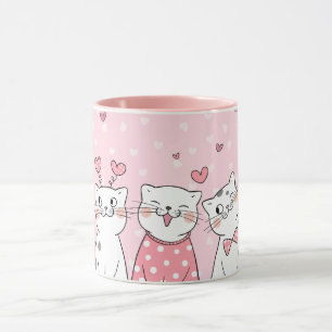 Mug de chats de Saint-Valentin