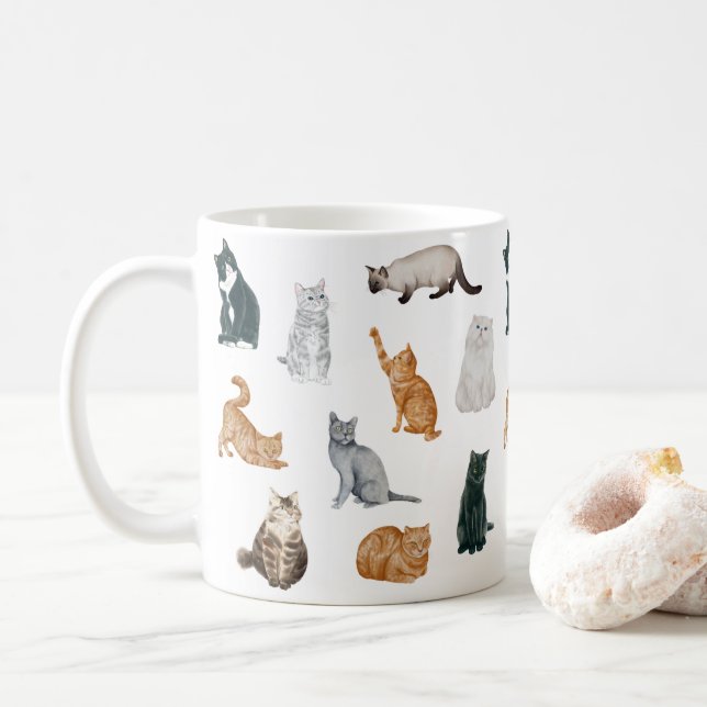 Mug de chats joueurs (Avec donut)