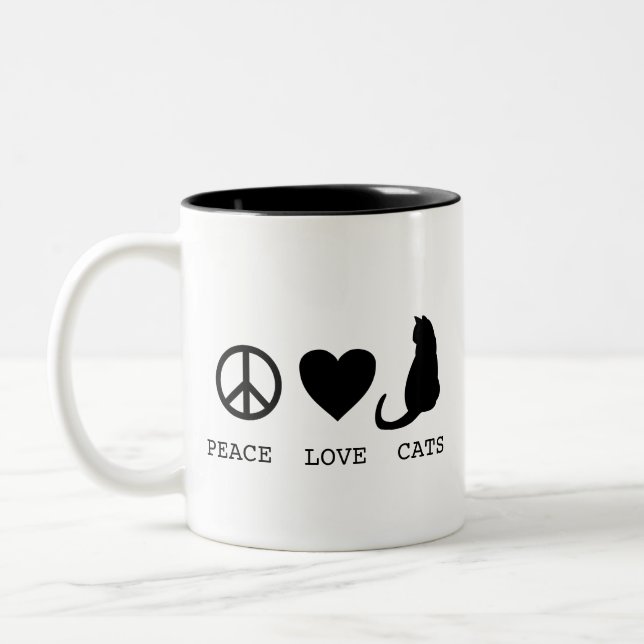 Mug de chats Peace Love (Gauche)