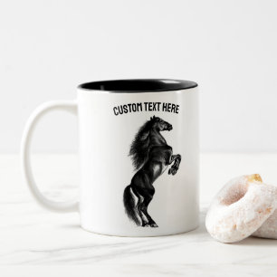 Mug de cheval debout avec texte personnalisé
