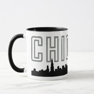 Mug de Chicago minimaliste moderne avec Skyline de