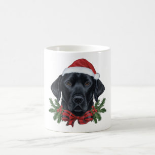 Mug de chien de Noël Black Lab - Cadeau de vacance