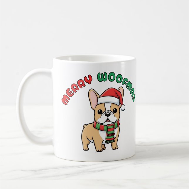 Mug de Chien de Noël Français : Joyeuses Woofmas (Gauche)