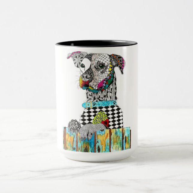 Mug de chien mignonne et colorée (Centre)