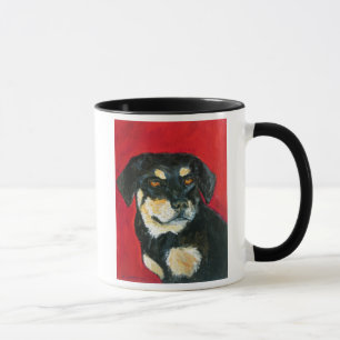 Mug de chien rouge et vert