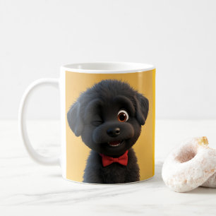 Mug de chiot noir mignon personnalisé - Cadeau ado