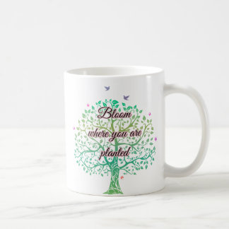 Mug de citation à fleurs printanières, cadeau flor