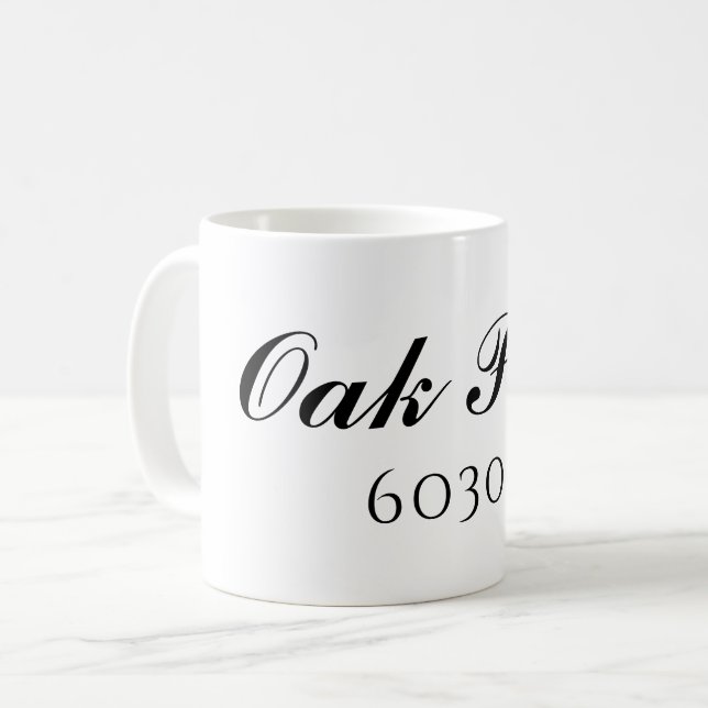 Mug de code postal personnalisé (Devant gauche)