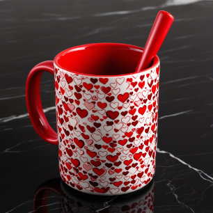 Mug de coeur rouge romantique - Coupe d'amour et d