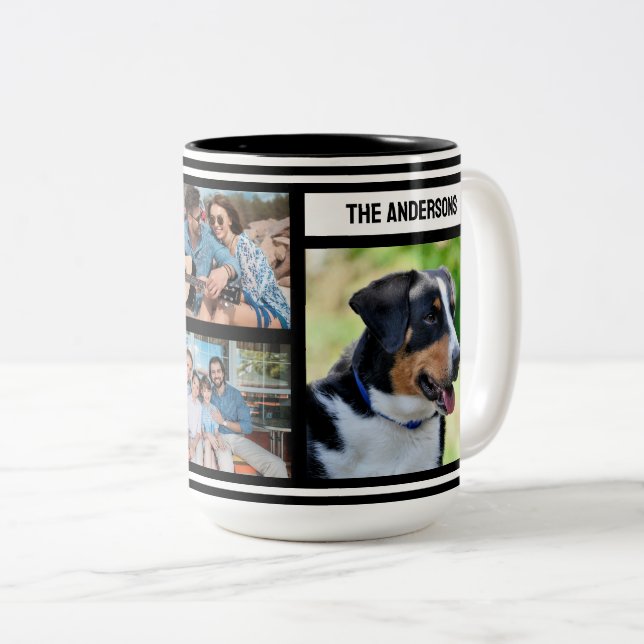 Mug de collage de photos de famille personnalisée  (Devant droit)