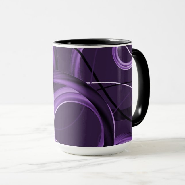 Mug de concepteur Abstrait pourpre (Devant droit)