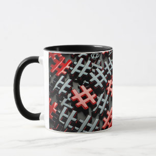 Mug de conception abstraite rouge et noire