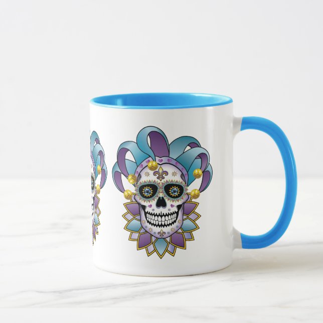 Mug de crâne coloré Jester (Droite)