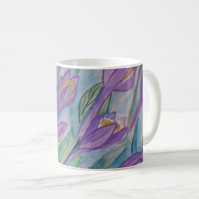 Mug de crocus de printemps Abstrait (Devant droit)