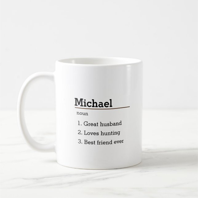 Mug de définition de nom personnalisé, personnalis (Gauche)