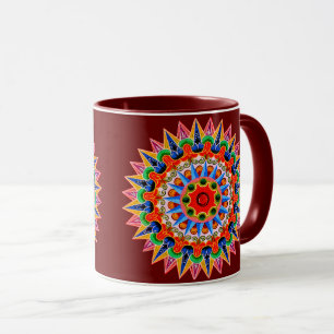 Mug de design de folklore coloré