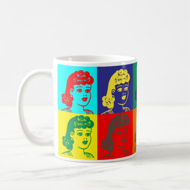 Mug de dessin pop art de style rétro (Gauche)