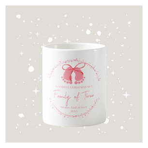 Mug de famille de Noël personnalisé - rose