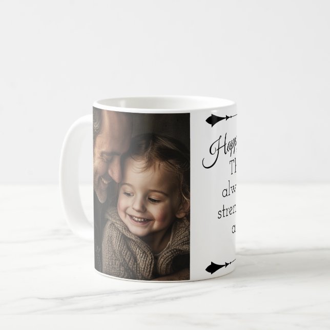 Mug de fête du Père personnalisé avec photo et nom (Devant gauche)