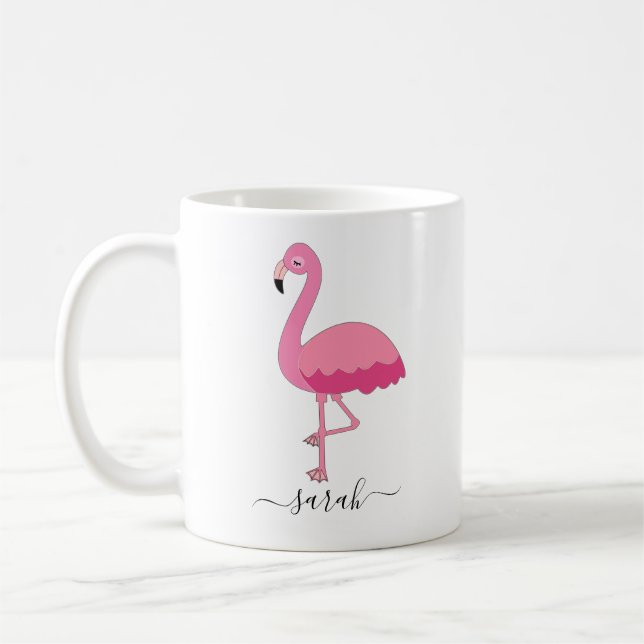 Mug de Flamant rose personnalisé Flamant rose de c (Gauche)