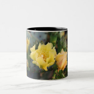 Mug de Fleurs de Cactus Jaunes