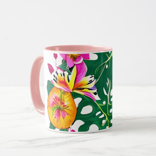 Mug de fleurs tropicales : la gorgée d'élégance de (Devant gauche)