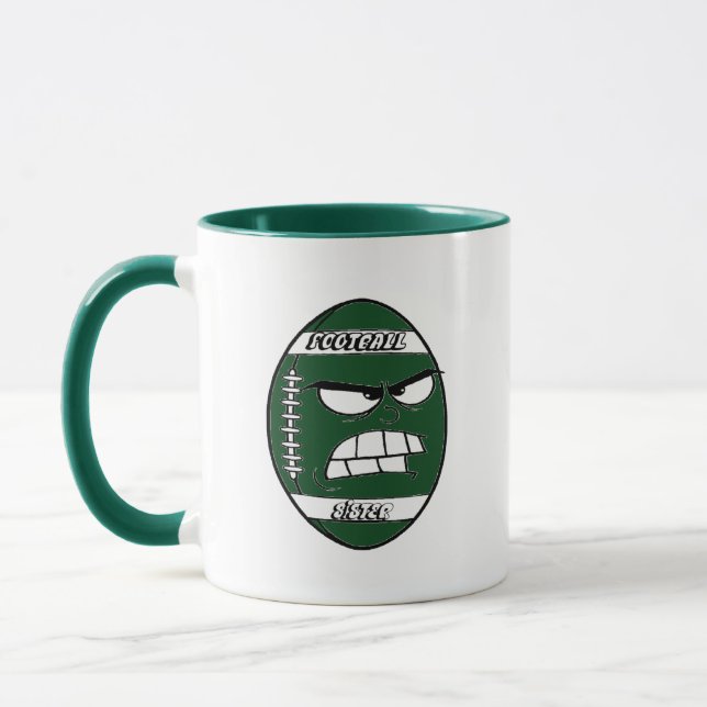 Mug de football vert foncé pour votre soeur (Gauche)