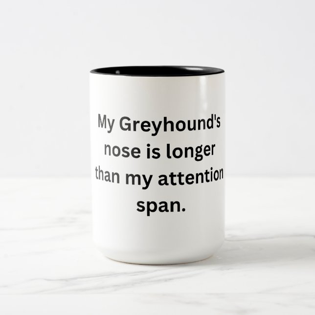 Mug de Greyhound amusant - Nez long, Attention cou (Centre)