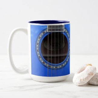 Mug de guitare acoustique bleu personnalisé