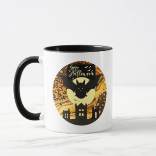 Mug de Halloween Chauve-Souris Pleine Lune Joyeux