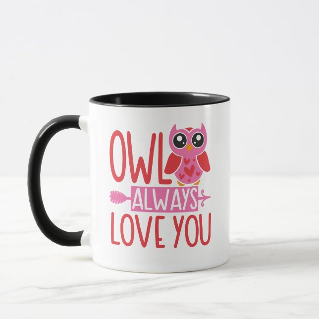 Mug De hibou amour toujours que vous attaquez (Gauche)