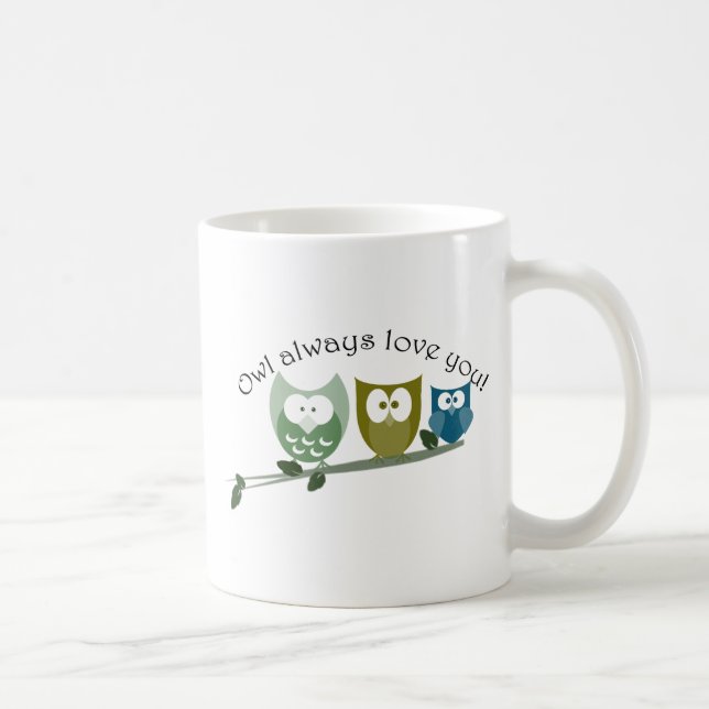Mug De hibou amour toujours vous ! Hiboux mignons (Droite)