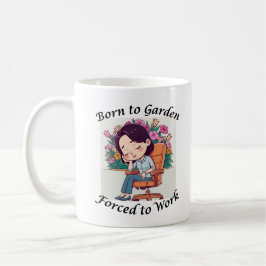 Mug de jardinage drôle – “Né pour jardiner...