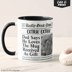 Mug de journal pour papa, Fun Papa Idée cadeau