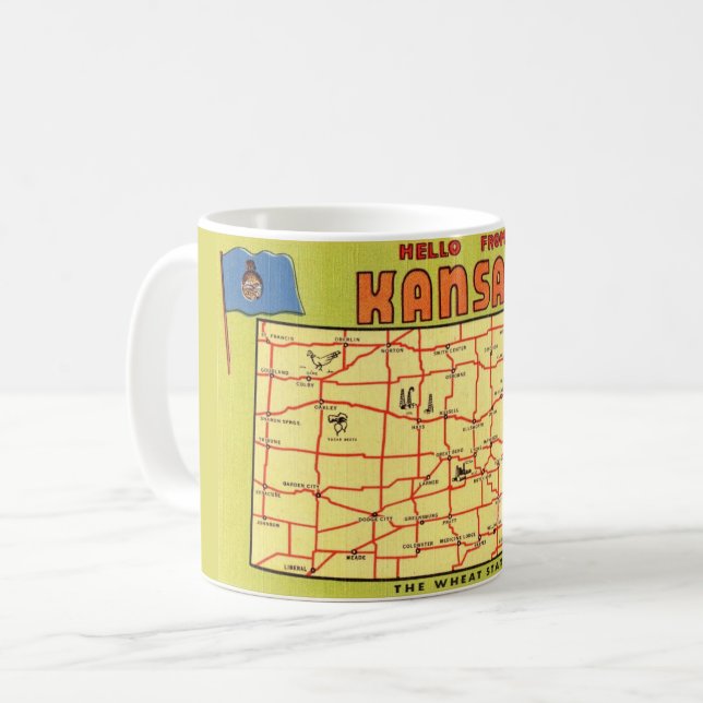 Mug de la carte d'état du Kansas (Devant gauche)
