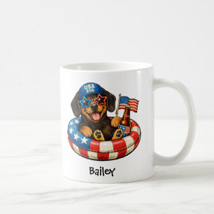 Mug de la Dachshund personnalisé patriotique du 4