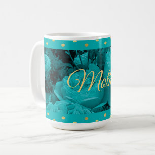 Mug de la Fête des Mères Roses Turquoise