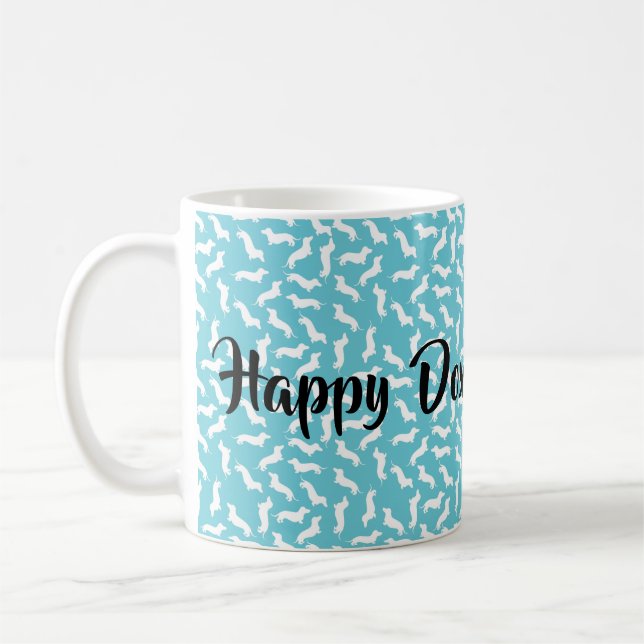Mug de la Fête des Mères Turquoise et Blanc Doxie (Gauche)